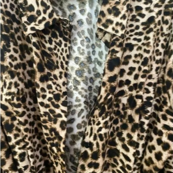 Calvin Klein Animal Print Shirtdress Women's Dress Camel - Picture 5 of 8